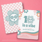 Retro 10e verjaardag Meisje Uitnodiging