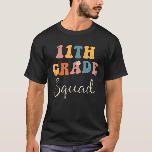 Retro 11e Grade Squad Elfde Grade Vibes 1e Da T-shirt (Voorkant)