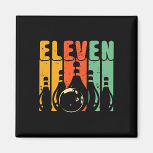 Retro 11e verjaardag Bowling ontwerp wordt 11 Bowl Magneet