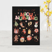Retro 12 Days Of Nicu Nursing Christmas Nicu Nurse Kaart (Gele Bloem)