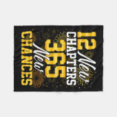 Retro 12 New Chapters 365 New Chances Happy New Ye Fleece Deken (Voorkant (Horizontaal))