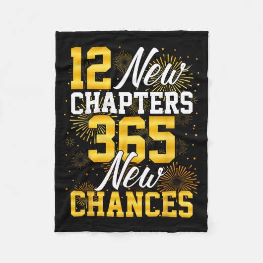 Retro 12 New Chapters 365 New Chances Happy New Ye Fleece Deken (Voorkant)