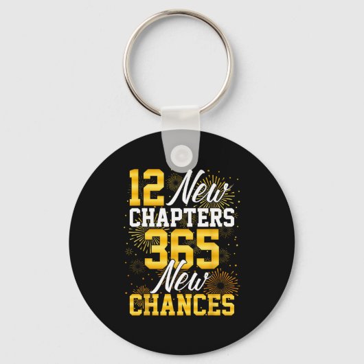 Retro 12 New Chapters 365 New Chances Happy New Ye Sleutelhanger (Voorkant)