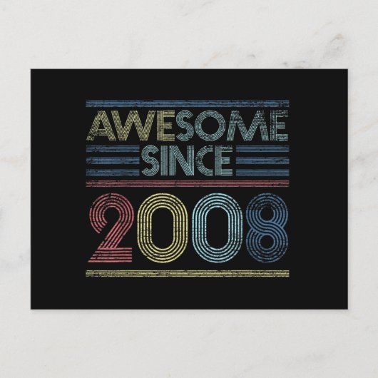 Retro 13e verjaardagscadeaus geweldig sinds 2008 briefkaart (Voorkant)