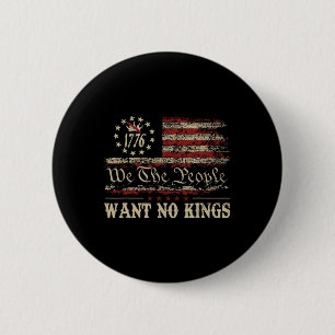 Retro 14 juni Wil geen koningen in Amerika 1776 US Ronde Button 5,7 Cm