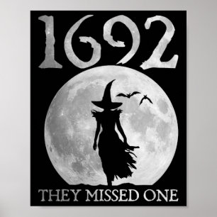 Retro 1692 Ze misten een heks Salem 1692 Hallow Poster