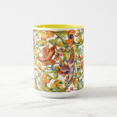 Retro 1696 Barok Rococo Vogels In Loof Fries Mok (Midden)