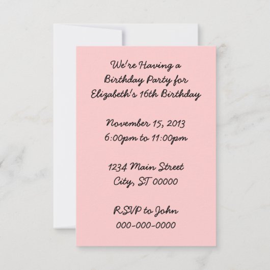 Retro 16e verjaardag kaart (Achterkant)