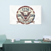 Retro 1776 Adelaar Badge Patriottisch Spandoek (Beurs)