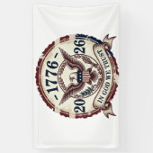 Retro 1776 Adelaar Badge Patriottisch Spandoek (Verticaal)