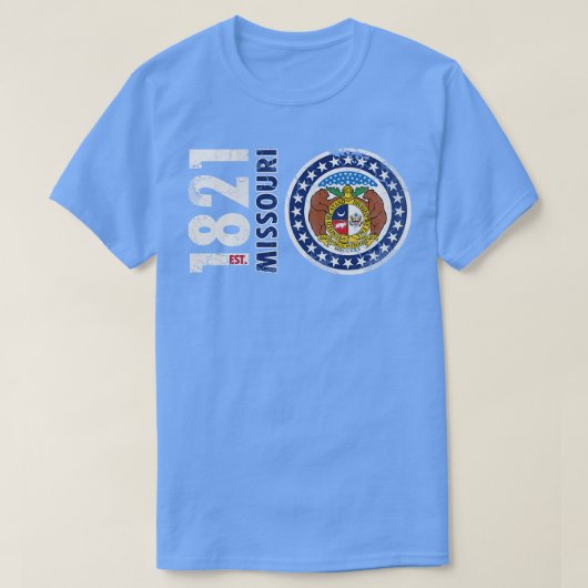 Retro 1821 vlag van de staat Missouri T-shirt (Design voorkant)
