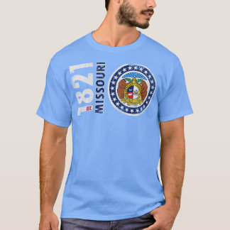 Retro 1821 vlag van de staat Missouri T-shirt