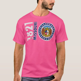 Retro 1821 vlag van de staat Missouri T-shirt