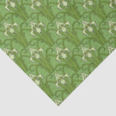 Retro 1880s Victoriaans Emerald Green Irises Print Tissuepapier (Detail)