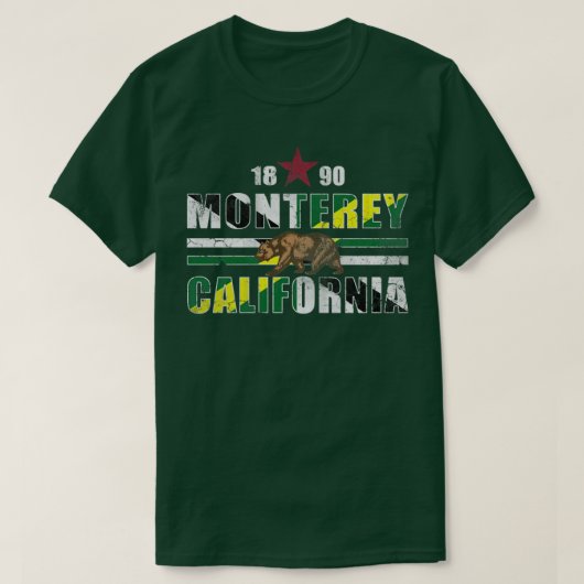 Retro 1890 Monterey California Flag T-shirt (Design voorkant)
