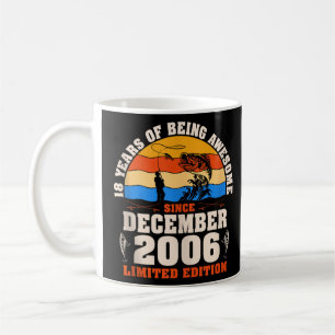 Retro 18e verjaardag 18 jaar oude vissers geboren koffiemok