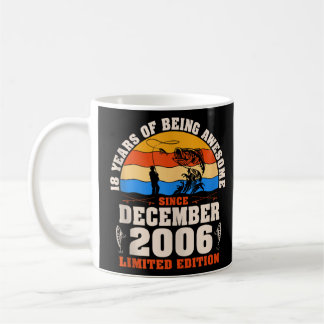 Retro 18e verjaardag 18 jaar oude vissers geboren  koffiemok