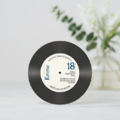 Retro 18e verjaardag foto Faux Vinyl Record Muziek Kaart (Staand voorkant)