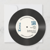 Retro 18e verjaardag foto Faux Vinyl Record Muziek Kaart (Voorkant)