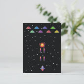 Retro 1908s videogame arcade briefkaart (Staand voorkant)