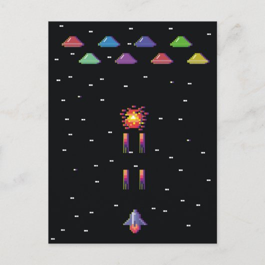 Retro 1908s videogame arcade briefkaart (Voorkant)