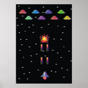 Retro 1908s Videospel arcade Poster