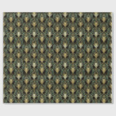 Retro 1920s Art Deco Goud Geometrisch Patroon Gift Cadeaupapier (Vlak)