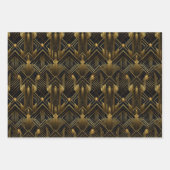 Retro 1920s Art Deco Goud Patroon Geometrische Gif Inpakpapier Vel (Voorkant 2)