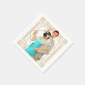 Retro 1920s Glam Paar Art Deco Goud Lijst Servet (Hoek)