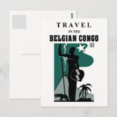 Retro 1930 Afrikaanse stijl Belgisch Congo reizen Briefkaart (Voorkant / Achterkant)
