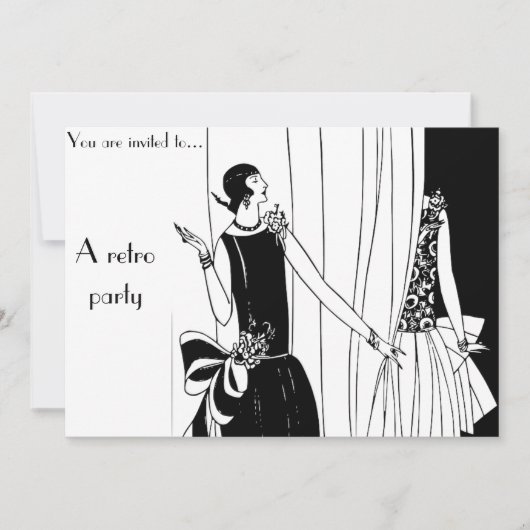 Retro  1930 met de thema's zwart-wit kaart (Voorkant)