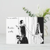 Retro  1930 met de thema's zwart-wit kaart (Staand voorkant)