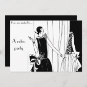 Retro  1930 met de thema's zwart-wit kaart (Voorkant / Achterkant)