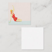 Retro 1930s 1920s Zomer Strand Meisje Notitiekaartje (Voorkant / Achterkant)