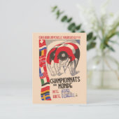 Retro 1930s art deco design cycling briefkaart (Staand voorkant)