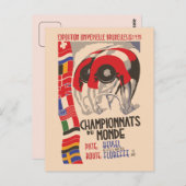 Retro 1930s art deco design cycling briefkaart (Voorkant / Achterkant)