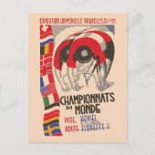 Retro 1930s art deco design cycling briefkaart (Voorkant)