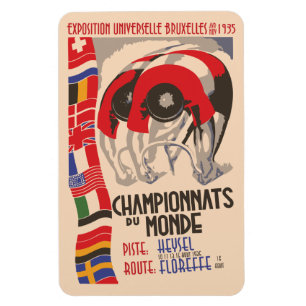 Retro 1930s art deco design cycling magneet