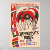 Retro 1930s art deco design cycling poster (Voorkant)