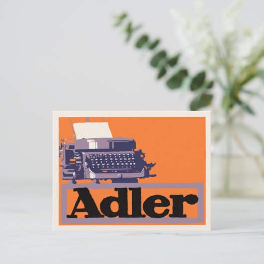 Retro 1930s Duitse schrijfmachine Briefkaart (Staand voorkant)