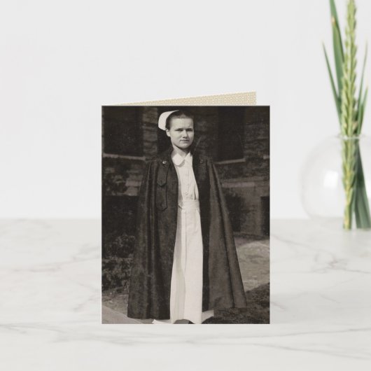 Retro 1930s verpleegster kaart (Voorkant)