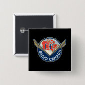 Retro 1940-1958 vierkante button 5,1 cm (Voorkant /achterkant)