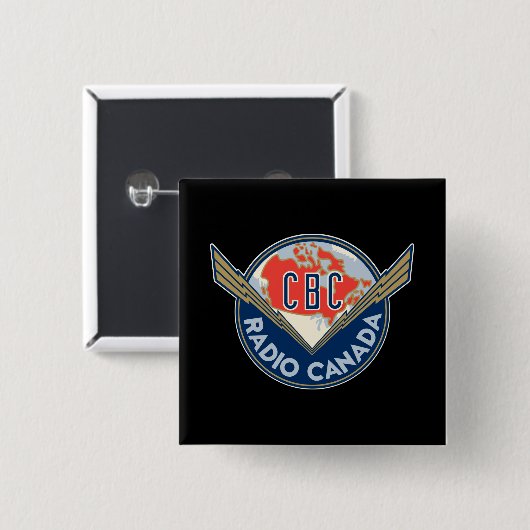 Retro 1940-1958 vierkante button 5,1 cm (Voorkant /achterkant)