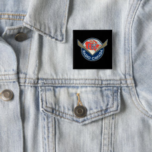 Retro 1940-1958 vierkante button 5,1 cm