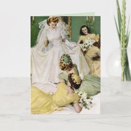 Retro 1940 bruiloft kaart