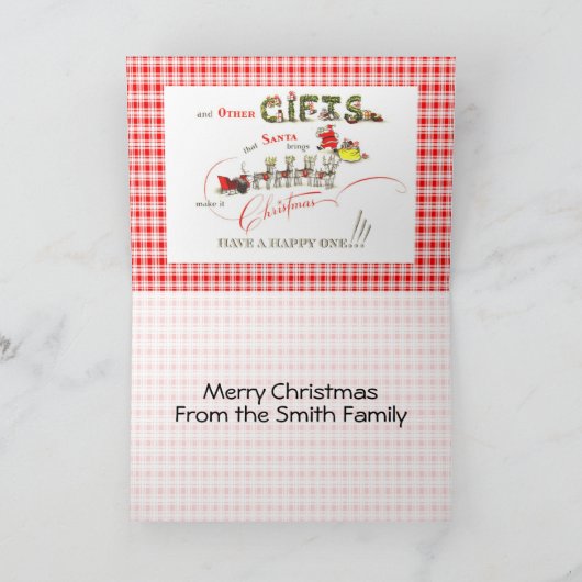 Retro 1940 Kerstmis Feestdagen Kaart (Binnen)