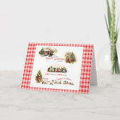 Retro 1940 Kerstmis Feestdagen Kaart (Voorkant)