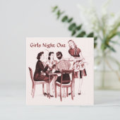 Retro 1940 meisjes nacht uit kaart (Staand voorkant)