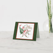 Retro 1940 Snowman Feestdagen Kaart (Voorkant)