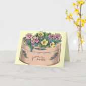 Retro 1940 verjaardag kaart (Gele Bloem)